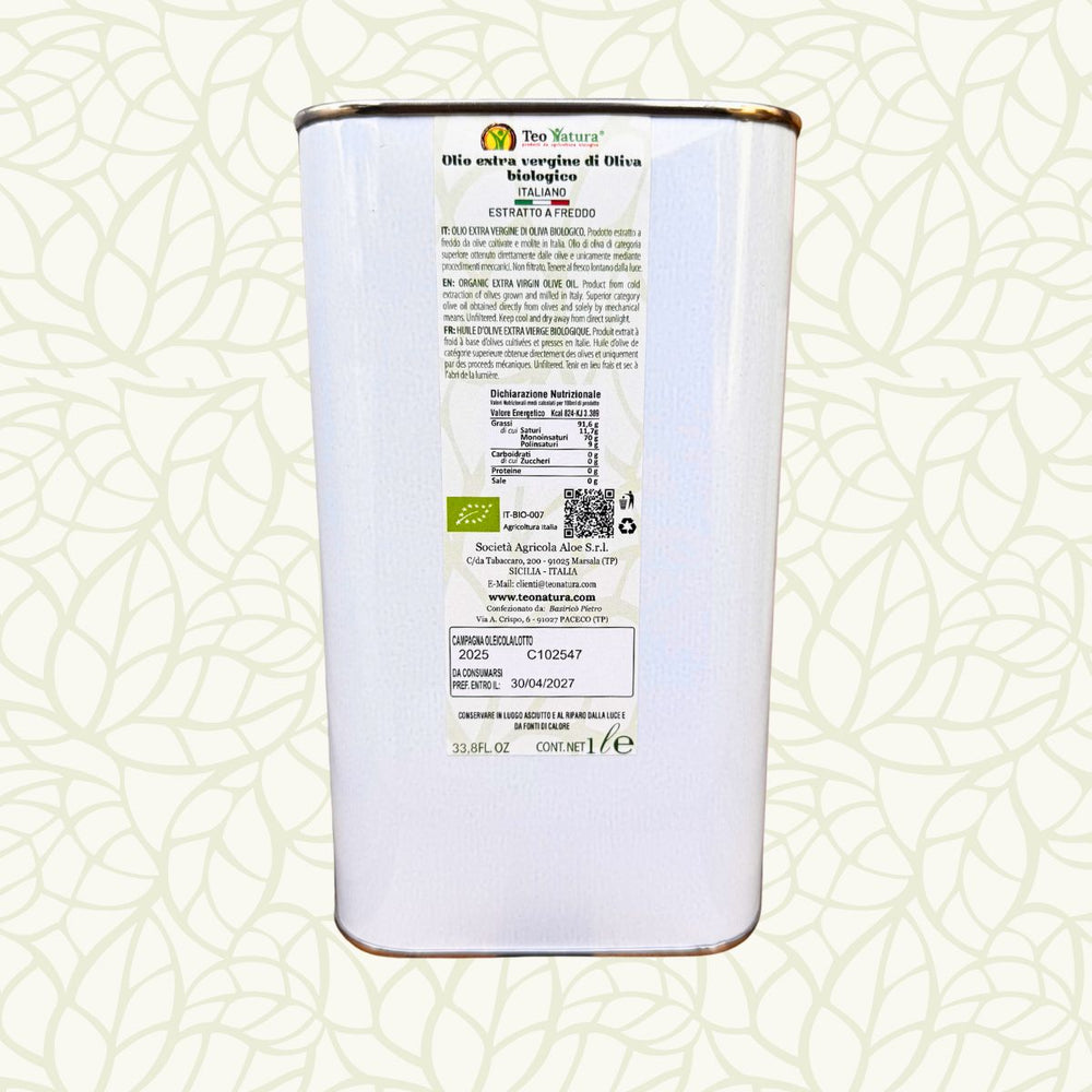 Olio Extra Vergine di Oliva Biologico - 1 Litro