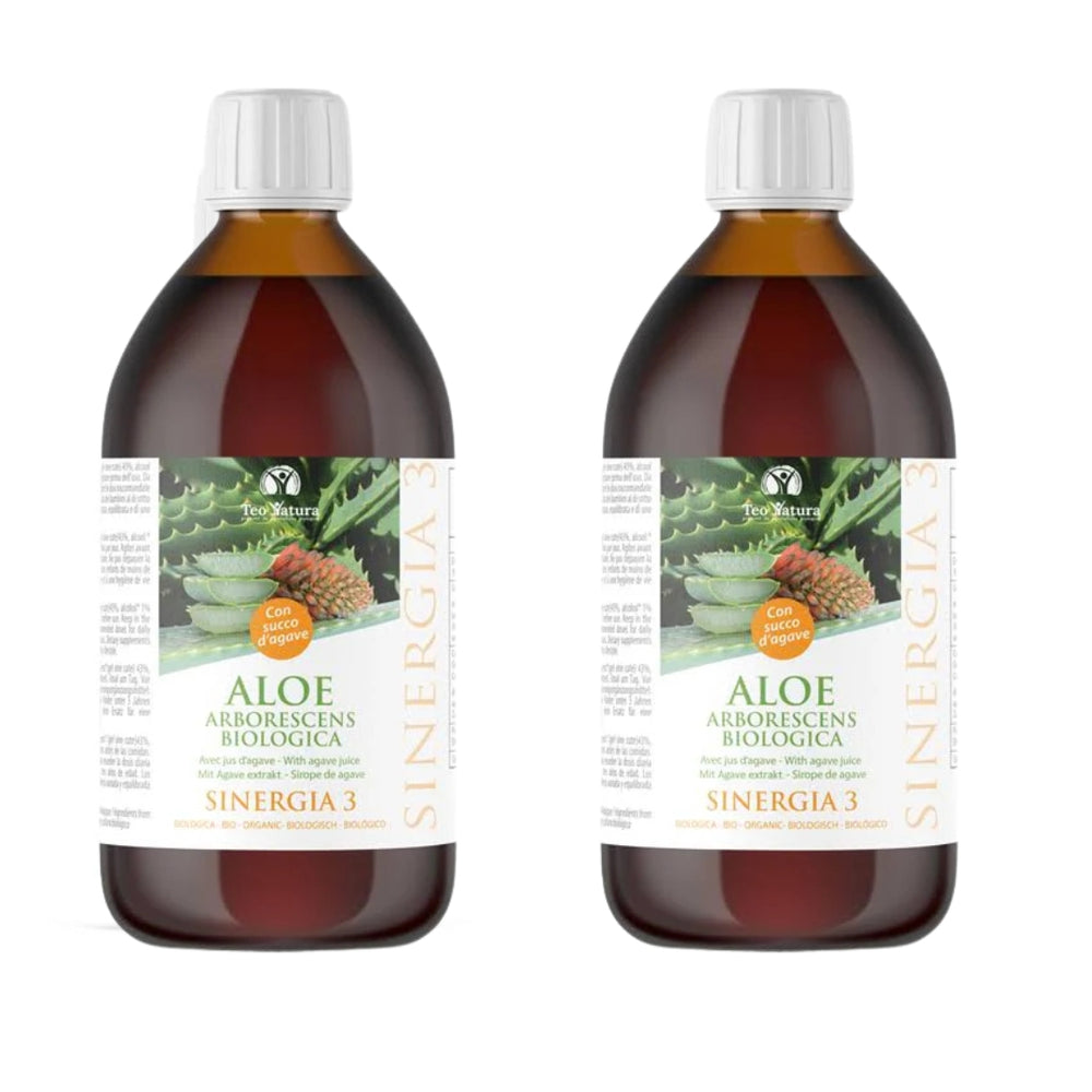 Aloe Arborescens Sinergia 3 Ricetta di Padre Zago con succo d'agave ml 500 BIO