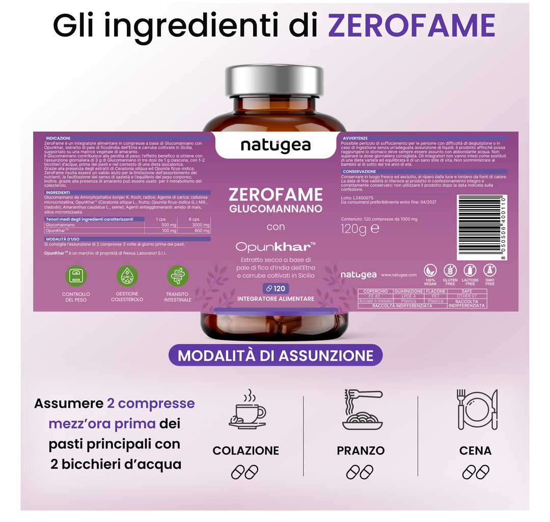 Glucomannano ZEROFAME® con Opunkhar®