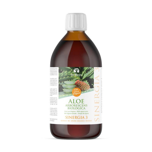 Aloe Arborescens Sinergia 3 Ricetta di Padre Zago con succo d'agave ml 500 BIO